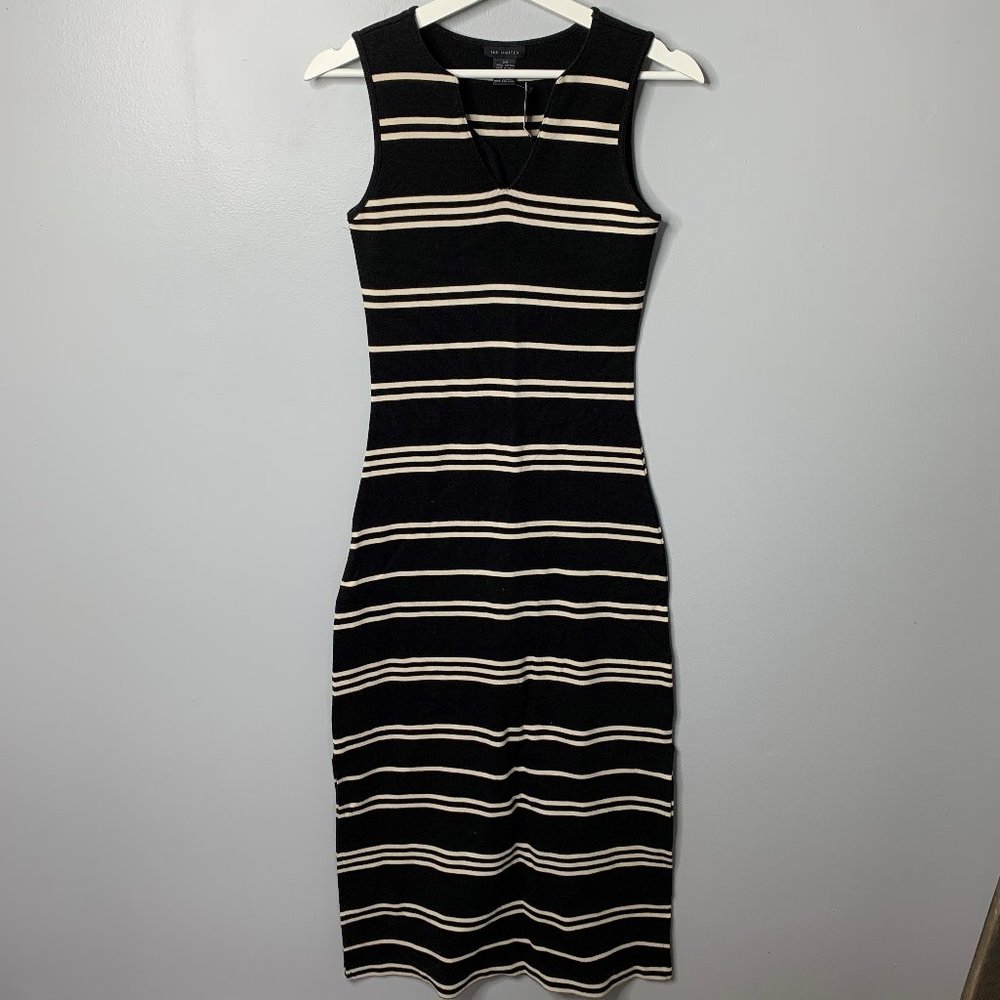 The Limited Black and White Striped Sleeveless Maxi Dress